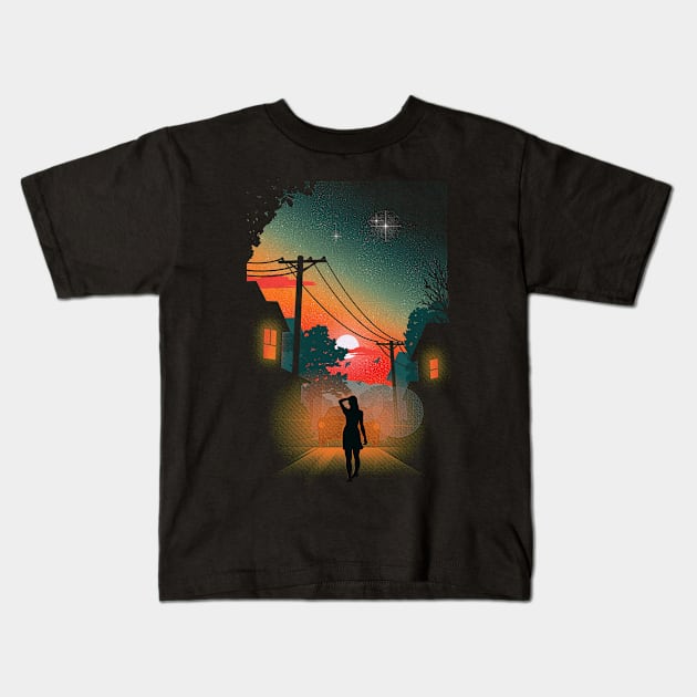 Bright Lights Kids T-Shirt by TheChild